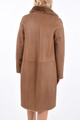 Shearling Notch Lapel Long-Line Coat