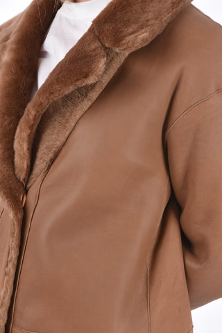 Shearling Notch Lapel Long-Line Coat