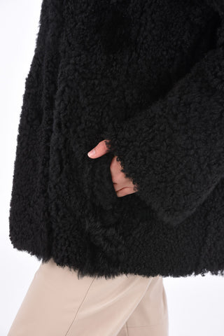 Bouclé Shearling Reversible Cropped Coat