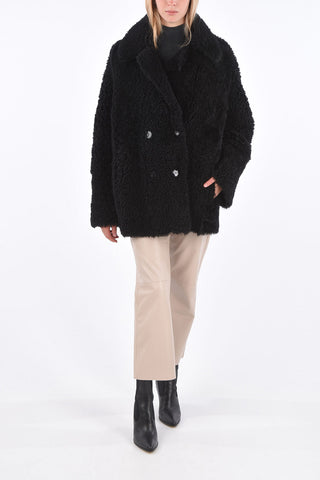 Bouclé Shearling Reversible Cropped Coat