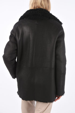 Bouclé Shearling Reversible Cropped Coat