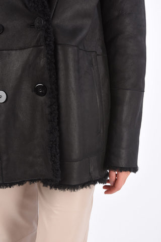 Bouclé Shearling Reversible Cropped Coat