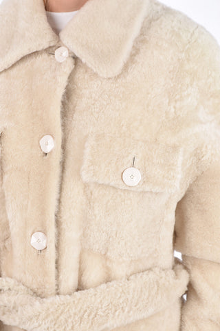Shearling Belted 4 Pocet Coat