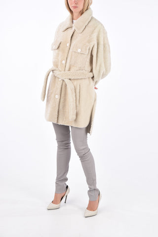 Shearling Belted 4 Pocet Coat