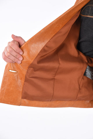 Leather Flap Pocket Cropped Jacket 