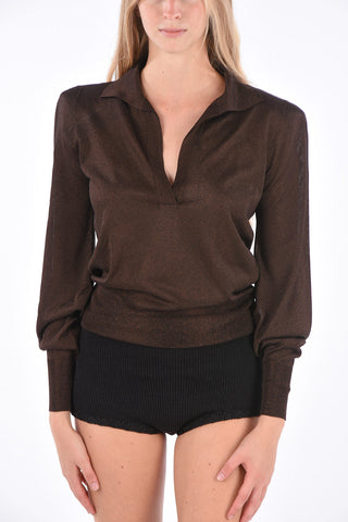 Lurex V-Neck Sweater