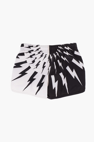 two-tone HALF FAIR-ISLE swim shorts