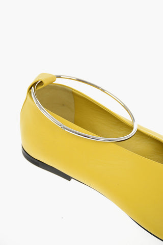 Leather Ballet Flats with Stiff Anklet