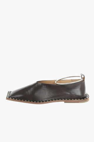Studded Ballet Flats with Anklet