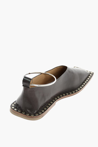 Studded Ballet Flats with Anklet