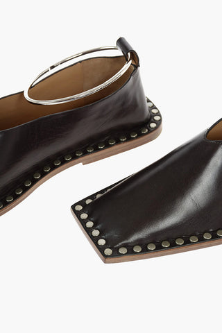 Studded Ballet Flats with Anklet