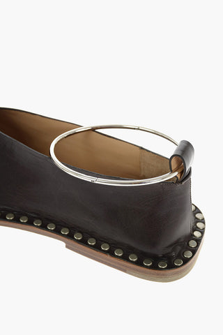 Studded Ballet Flats with Anklet