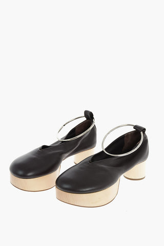 Leather Platform Ballet Flats