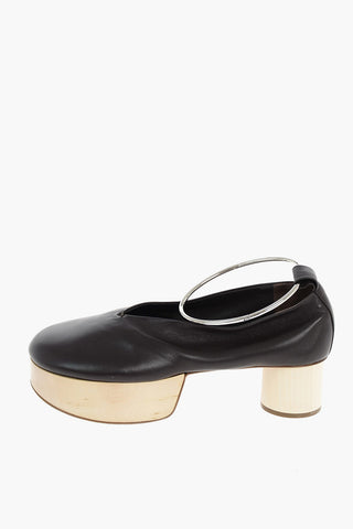 Leather Platform Ballet Flats