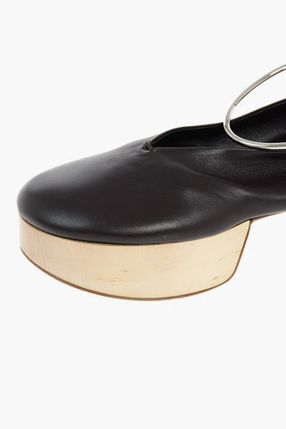 Leather Platform Ballet Flats