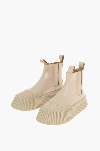 Platform Leather Chelsea Boots