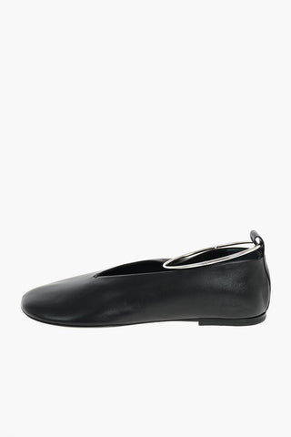 Leather Ballet Flats with Anklet