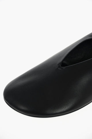 Leather Ballet Flats with Anklet