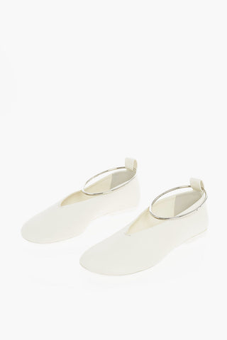 Leather Ballet Flats with Stiff Anklet