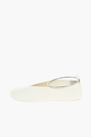 Leather Ballet Flats with Stiff Anklet