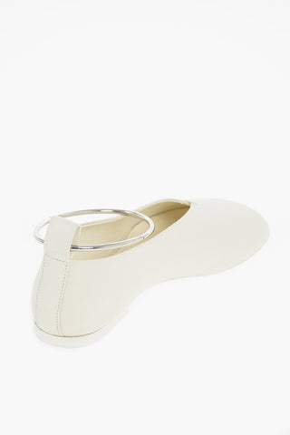 Leather Ballet Flats with Stiff Anklet