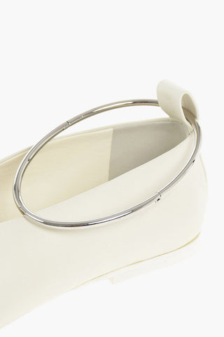 Leather Ballet Flats with Stiff Anklet