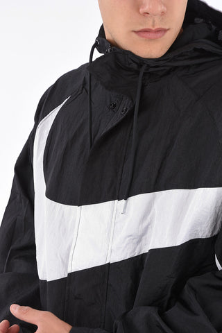Jacket with Hood and Hidden Button Closure
