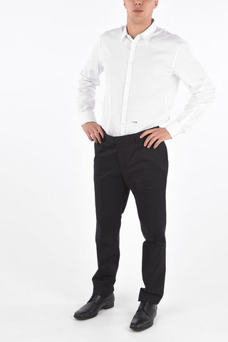 ZZEGNA Stretch Cotton No Hem Pants