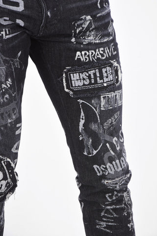ICON Graffiti Printed COOL GUY Jeans 17cm