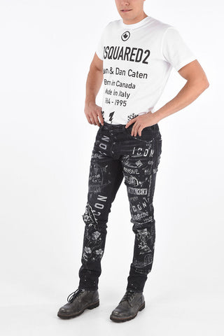 ICON Graffiti Printed COOL GUY Jeans 17cm