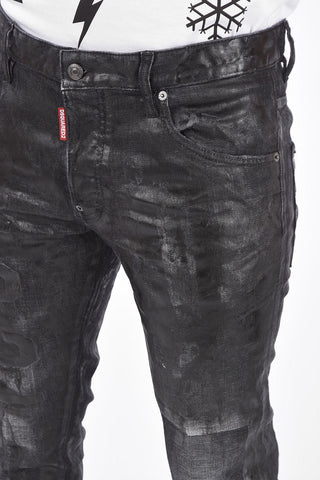 Coated Cotton SKATER Distressed Jeans 16 Cm