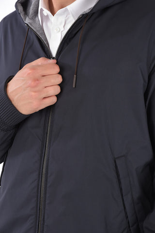 EZ LUXURY Giubbotto Reversibile con Cappuccio