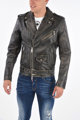 Belted 4 Pocket Biker Jacket