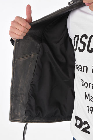 Belted 4 Pocket Biker Jacket