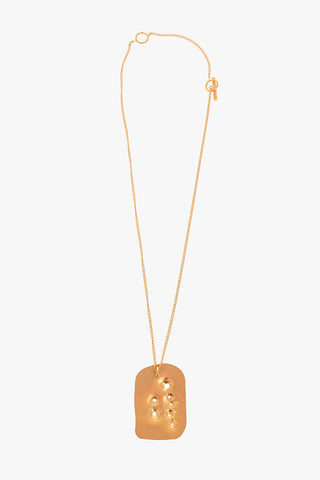 metal DRILLED necklace with pendant