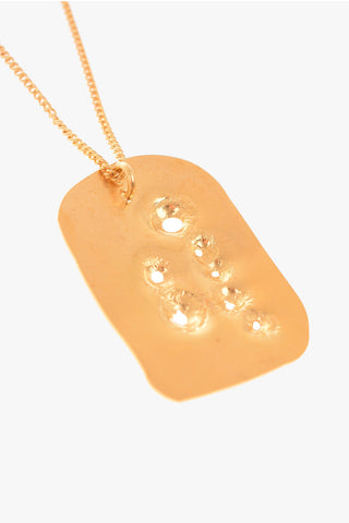 metal DRILLED necklace with pendant