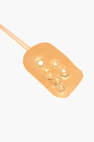metal DRILLED necklace with pendant