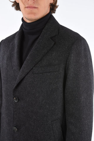 ZEGNA Z Cappotto 3 Bottoni in Lana Bouclé