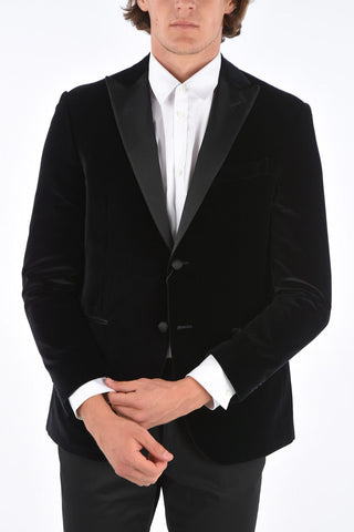 Peaked Lapel Velvet Blazer