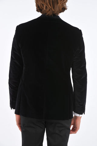 Peaked Lapel Velvet Blazer
