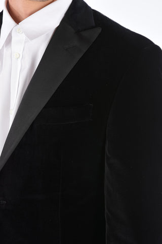 Peaked Lapel Velvet Blazer