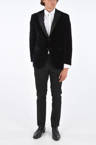 Peaked Lapel Velvet Blazer