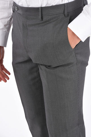 Cuffed Hem Pencil Stroped Pants