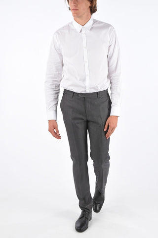 Cuffed Hem Pencil Stroped Pants