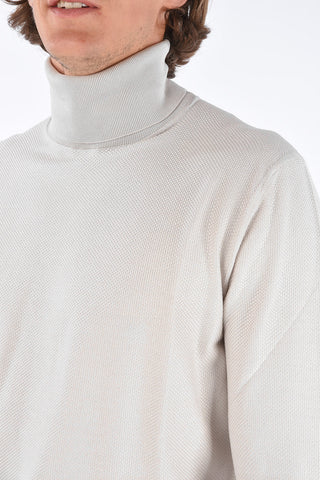 EZ LUXURY Maglia in Seta a Collo Alto