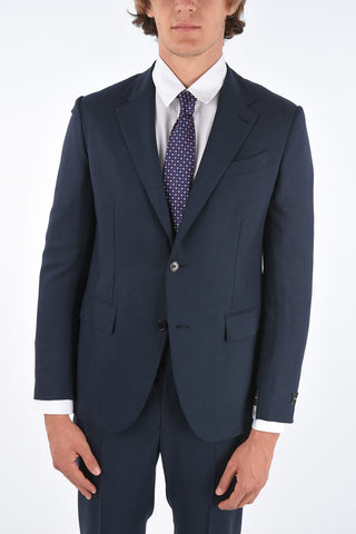 EZ TAILORING Pin Check Wool 2 Button Suit