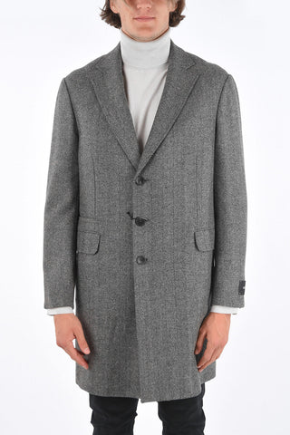 ZEGNA Z Cappotto Herringbone 3 Bottoni