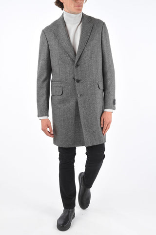ZEGNA Z Cappotto Herringbone 3 Bottoni