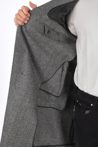 ZEGNA Z Cappotto Herringbone 3 Bottoni
