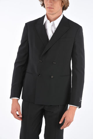 ZEGNA Z Doble-Breasted Blazer with Peak Lapel